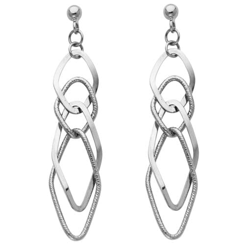 14K White Gold Hanging Earrings