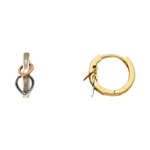 14K Yellow Gold 5mm Heart Huggies Earrings