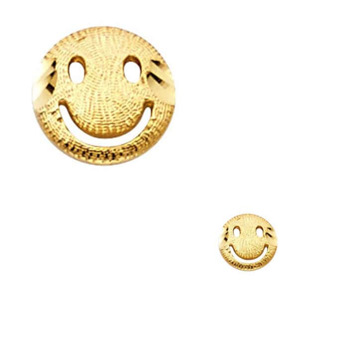14K Yellow Gold Smile Post Earrings - Image 2