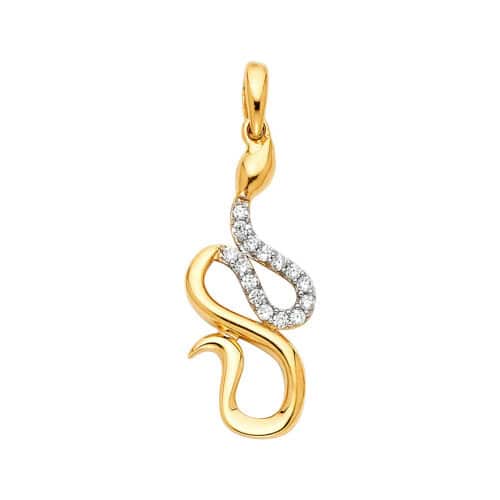14K Yellow Gold Cubic Zirconia Pendant