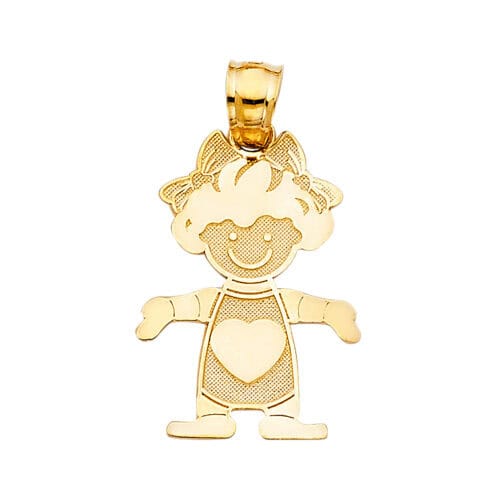 14K Yellow Gold Girl Pendant
