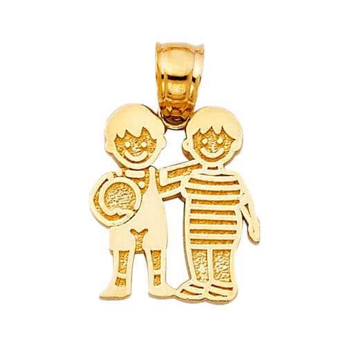 14K Yellow Gold Boys with Ball Pendant