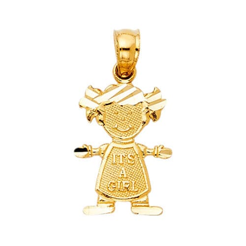 14K Yellow Gold Girl Pendant