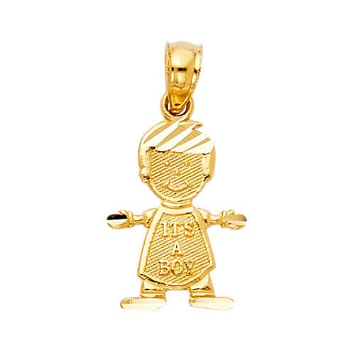 14K Yellow Gold Boy Pendant