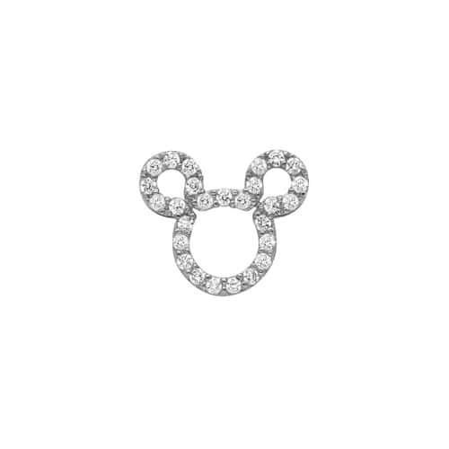 14K White Gold Cubic Zirconia Crarm Pendant