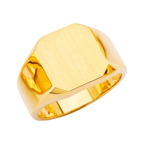 14K Yellow Gold Men's Signet Ring