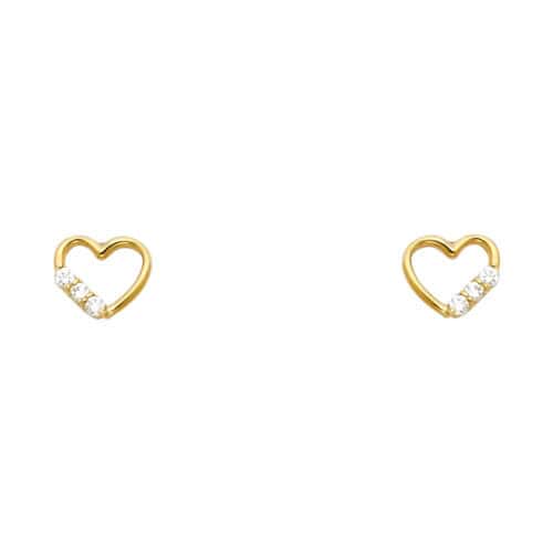 14K Yellow Gold Stud Earrings w/Screw