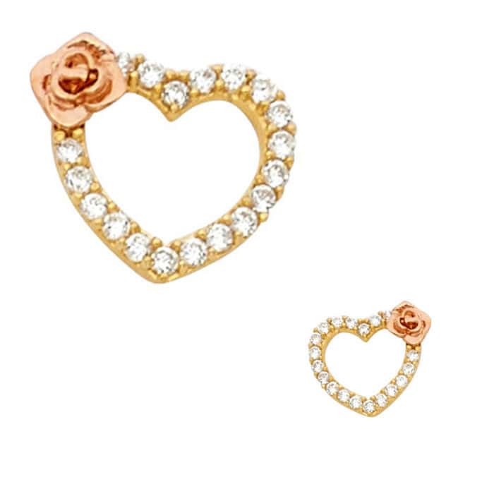14K Yellow Gold Stud Earrings w/Screw - Image 2
