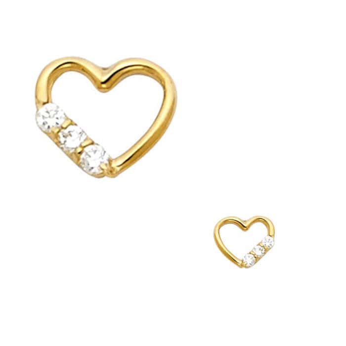 14K Yellow Gold Stud Earrings w/Screw - Image 3