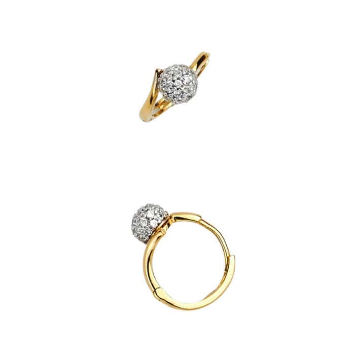 14K Yellow Gold Cubic Zirconia Huggies Earringsrings - Image 2
