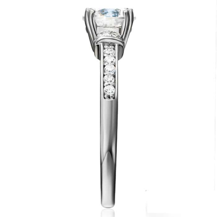 14K White Gold Cubic Zirconia Engagement Ring - Image 3