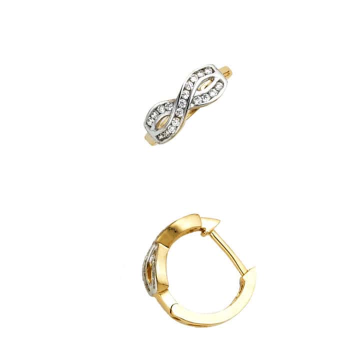 14K Yellow Gold Cubic Zirconia Huggies Earringsrings - Image 3