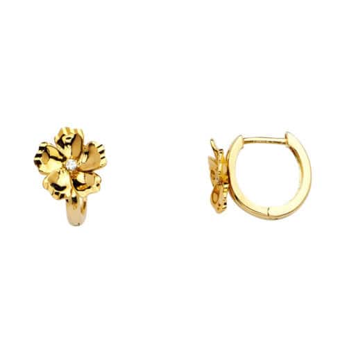 14K Yellow Gold Cubic Zirconia Huggies Earringsrings