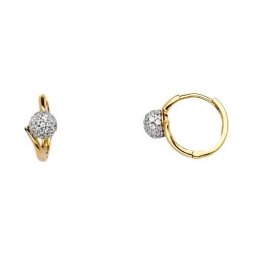 14K Yellow Gold Cubic Zirconia Huggies Earringsrings