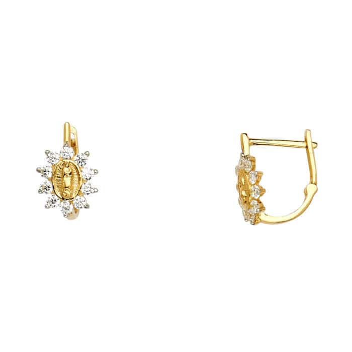 14K Yellow Gold Cubic Zirconia Huggies Earringsrings