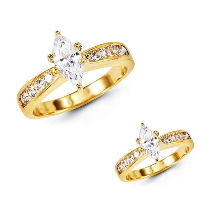 14K White Gold Cubic Zirconia Engagement Ring - Image 2