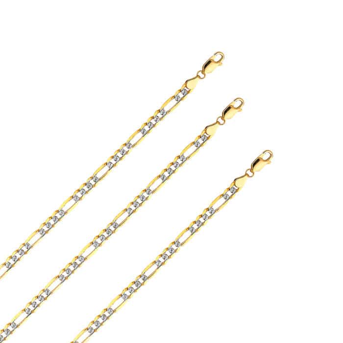 14K Yellow Gold 4.5mm Figaro 3+1 WP Chain - Image 2