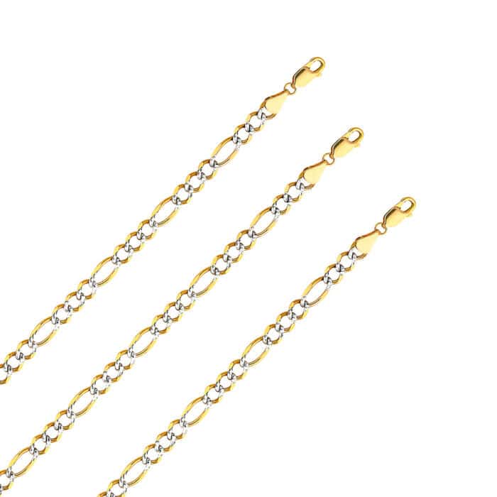 14K Yellow Gold 5.6mm Figaro 3+1 Open WP Chain - Image 2