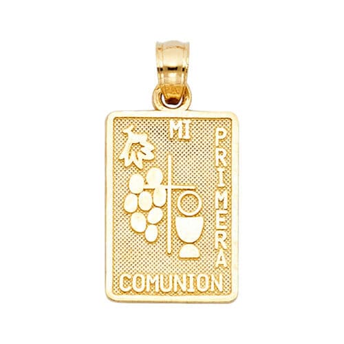 14K Yellow Gold Religious Communion Pendant