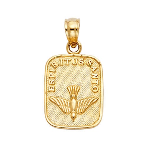14K Yellow Gold Baptism Religious Pendant