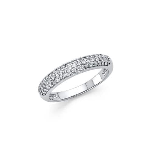 14K White Gold Cubic Zirconia Ladies Wedding Band
