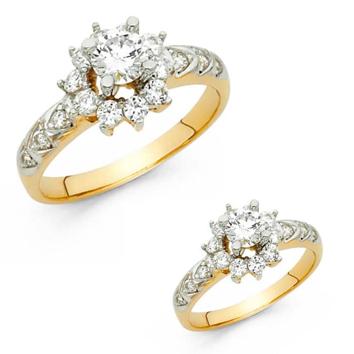 14K Yellow Gold Cubic Zirconia Engagement Ring - Image 3
