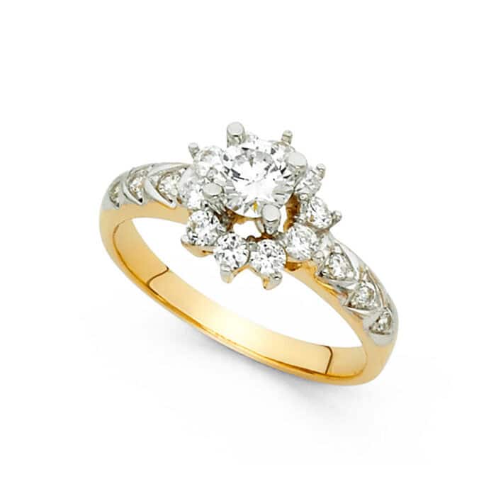 14K Yellow Gold Cubic Zirconia Engagement Ring - Image 2
