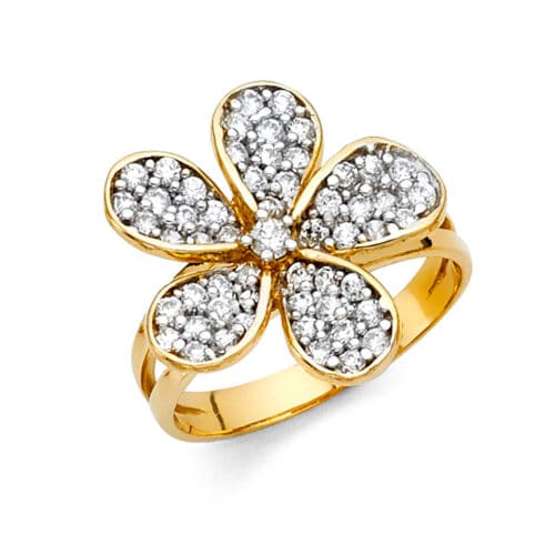 14K Yellow Gold Cubic Zirconia Fancy Ring