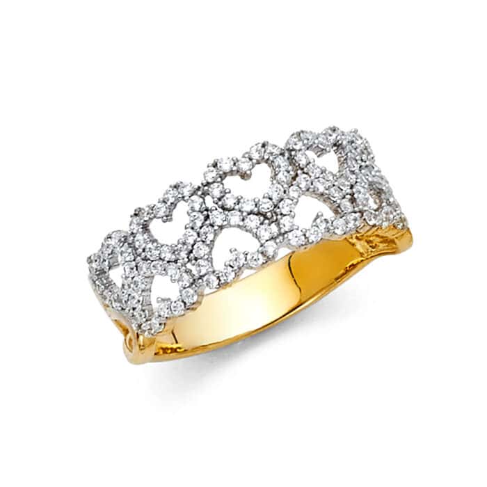 14K Yellow Gold Cubic Zirconia Fancy Ring