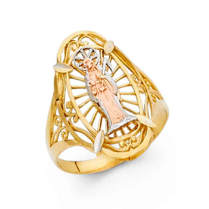 14K Tri Color Gold Fancy Ring