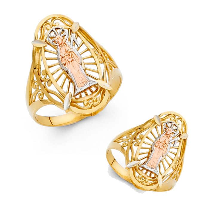 14K Tri Color Gold Fancy Ring - Image 3