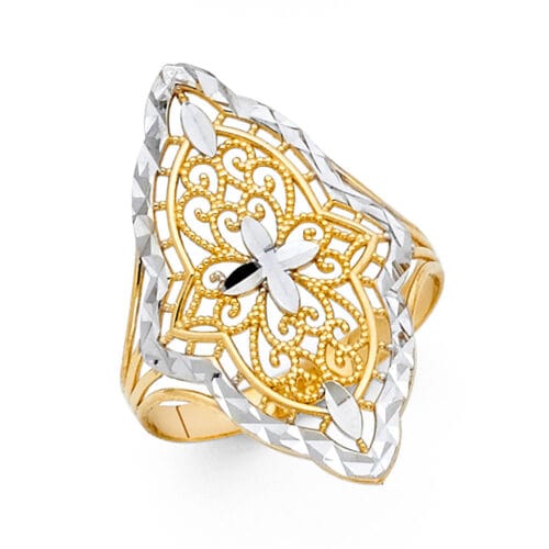 14K Two Tone Gold Fancy Ring