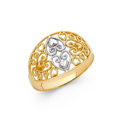 14K Two Tone Gold Fancy Ring