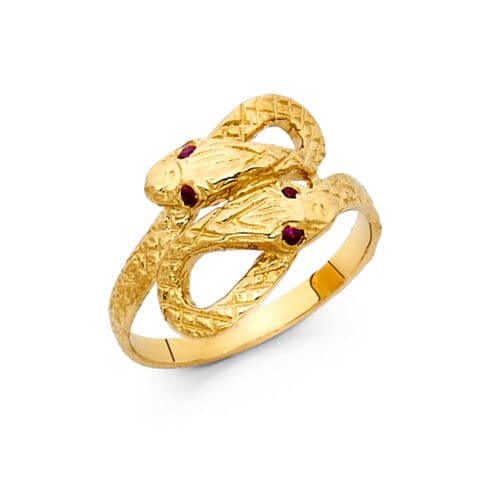 14K Yellow Gold Fancy Snake Ring