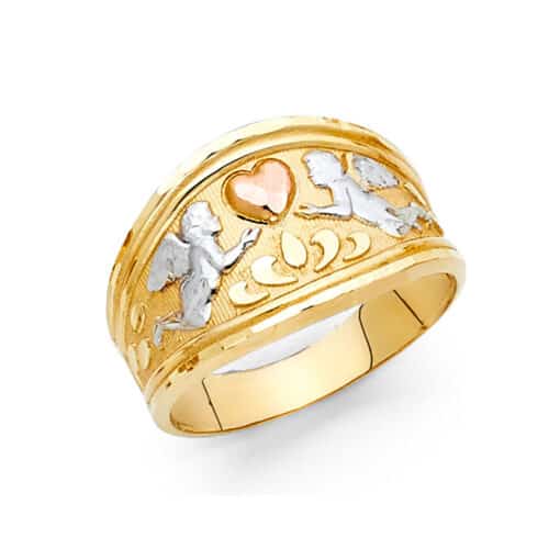 14K Tri Color Gold Fancy Ring