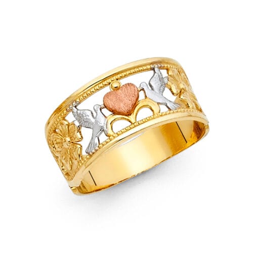 14K Tri Color Gold Fancy Ring
