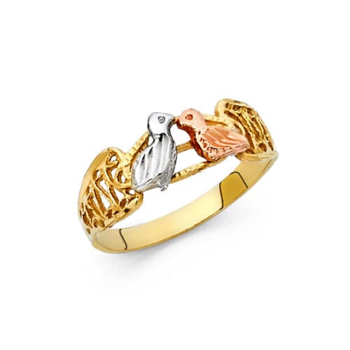 14K Tri Color Gold Fancy Ring