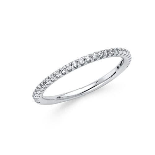14K White Gold Cubic Zirconia Ladies Wedding Band