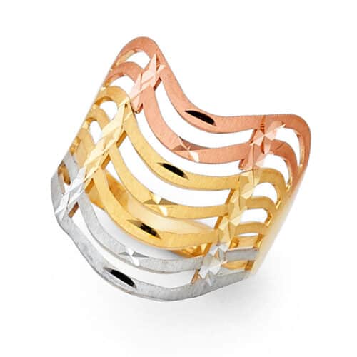 14K Tri Color Gold Semanario Ring