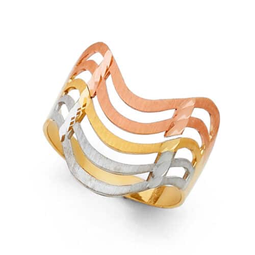 14K Tri Color Gold Semanario Ring
