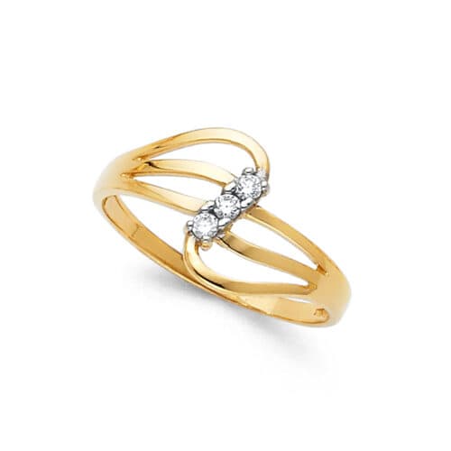 14K Yellow Gold Semanario Cubic Zirconia Ring