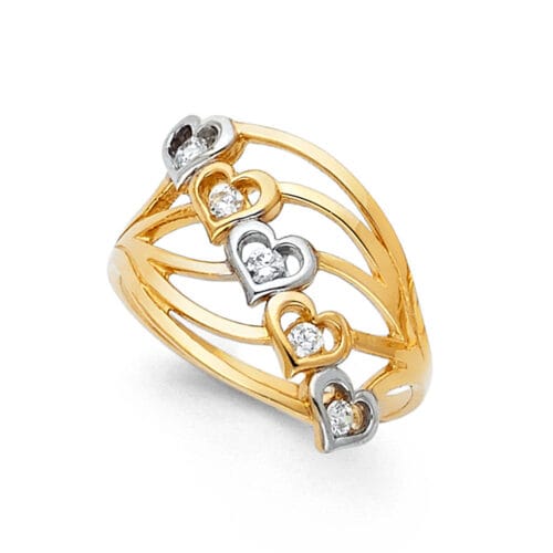 14K Yellow Gold Semanario Cubic Zirconia Ring