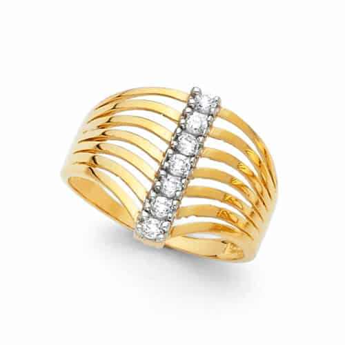 14K Yellow Gold Semanario Cubic Zirconia Ring