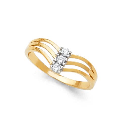 14K Yellow Gold Semanario Cubic Zirconia Ring