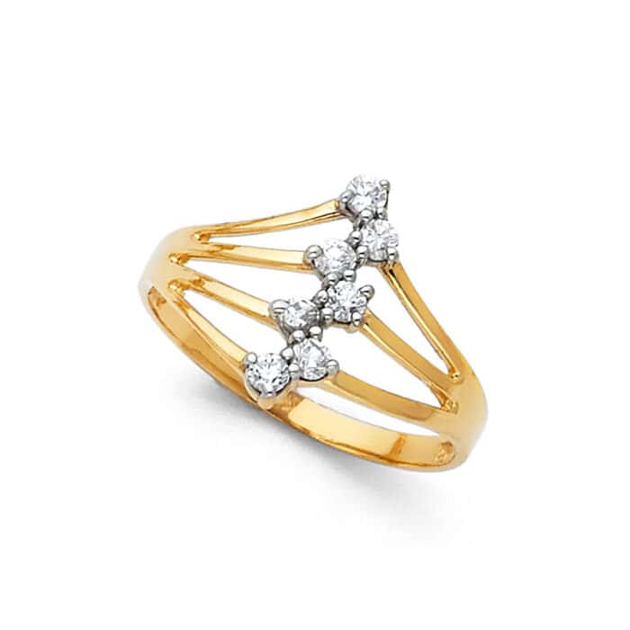 14K Yellow Gold Semanario Cubic Zirconia Ring