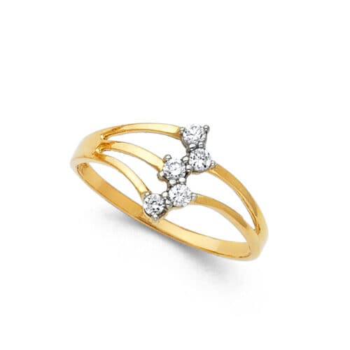 14K Yellow Gold Semanario Cubic Zirconia Ring