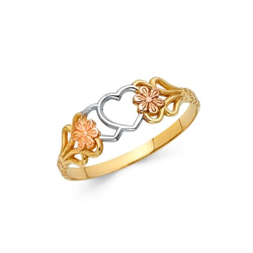 14K Tri Color Gold Ring