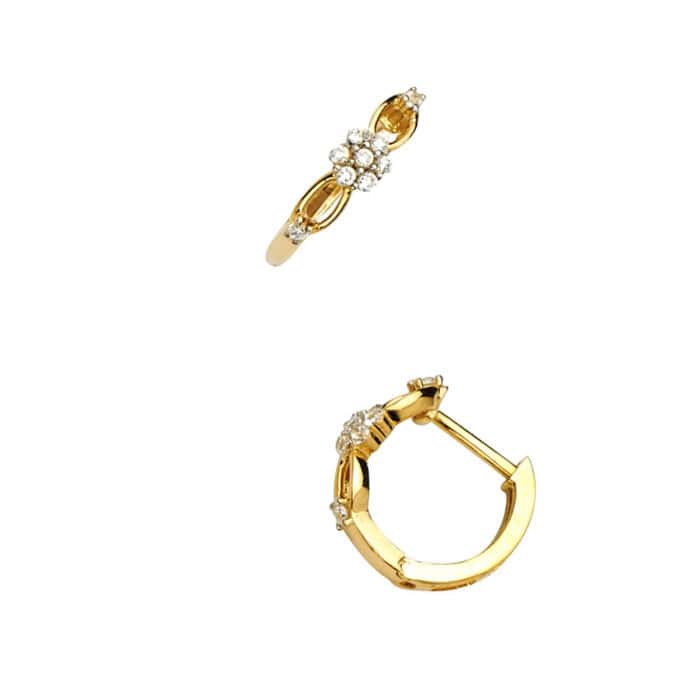 14K Yellow Gold Cubic Zirconia Huggies Earringsrings - Image 3
