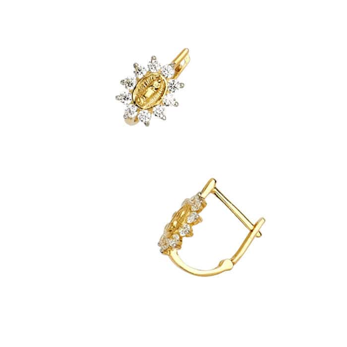 14K Yellow Gold Cubic Zirconia Huggies Earringsrings - Image 2