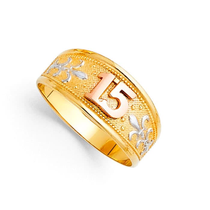 14K Two Tone Gold 15 Years Ring - Image 2